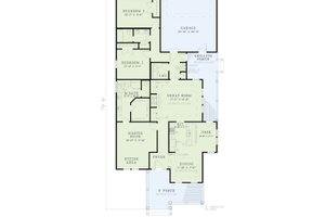 Exterior - Front Elevation 4 for Country House Plan #17-1024 - 3 bed, 2 bath