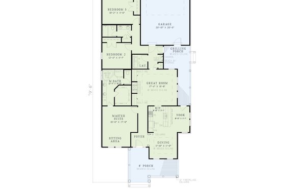 Exterior - Front Elevation 4 for Country House Plan #17-1024 - 3 bed, 2 bath