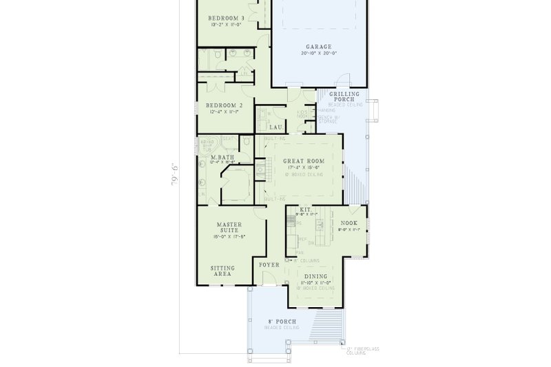 Dream House Plan - Exterior - Front Elevation 4 for Country House Plan #17-1024 - 3 bed, 2 bath