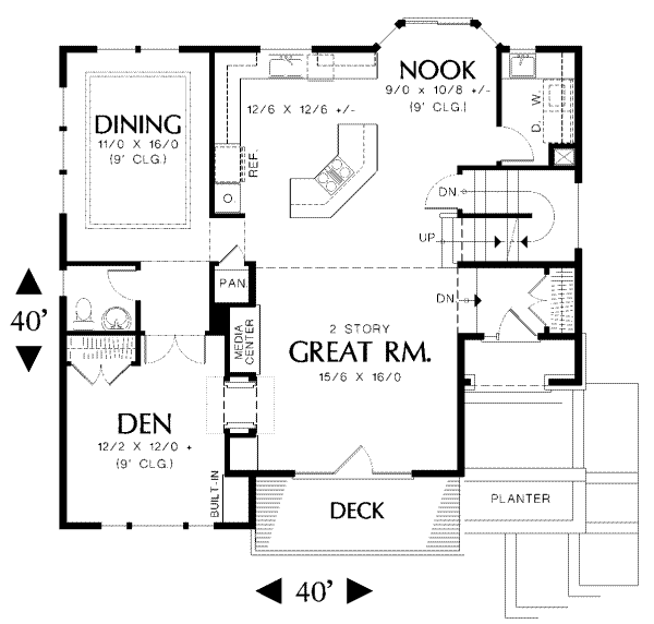 House Design - Contemporary Floor Plan - Main Floor Plan #48-156