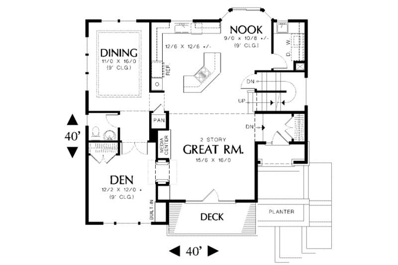 Dream House Plan - Floor Plan - Main Floor for Contemporary House Plan #48-156 - 3 bed, 2.5 bath
