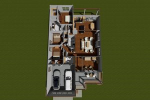 Floor Plan - Main Floor for Traditional House Plan #513-14 - 3 bed, 2 bath