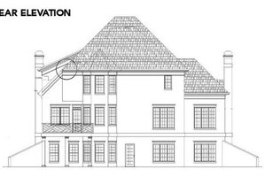 Exterior - Rear Elevation for European House Plan #119-291 - 5 bed, 3 bath