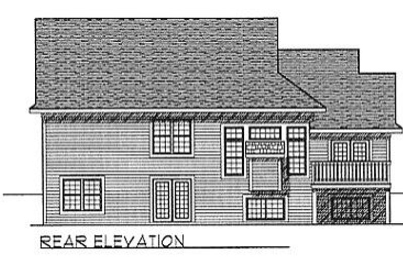 Home Plan - Exterior - Rear Elevation for Traditional House Plan #70-233 - 3 bed, 2.5 bath