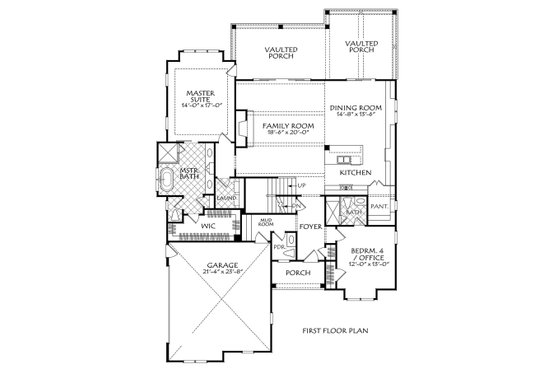 Floor Plan - Main Floor for Farmhouse House Plan #927-1006 - 4 bed, 3.5 bath
