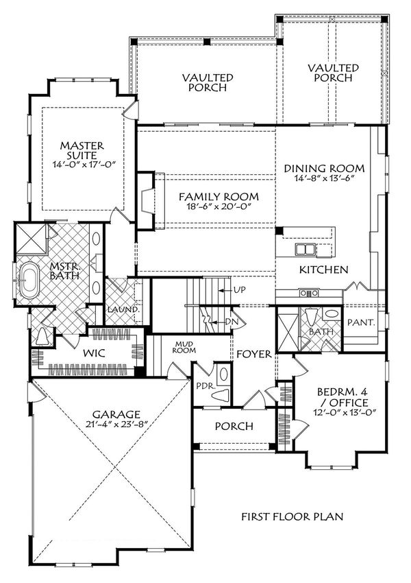 Farmhouse Floor Plan - Main Floor Plan #927-1006