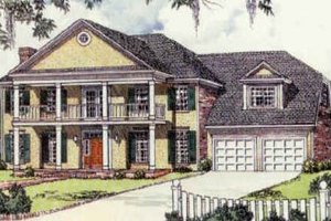 Southern Exterior - Front Elevation Plan #16-228