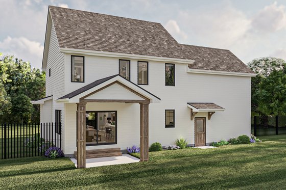 Exterior - Rear Elevation for Traditional House Plan #455-545 - 3 bed, 2.5 bath