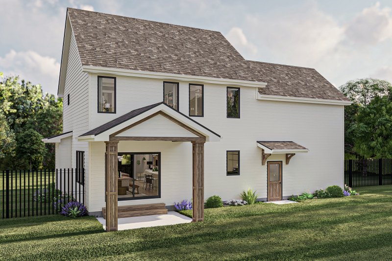 Architectural House Design - Exterior - Rear Elevation for Traditional House Plan #455-545 - 3 bed, 2.5 bath