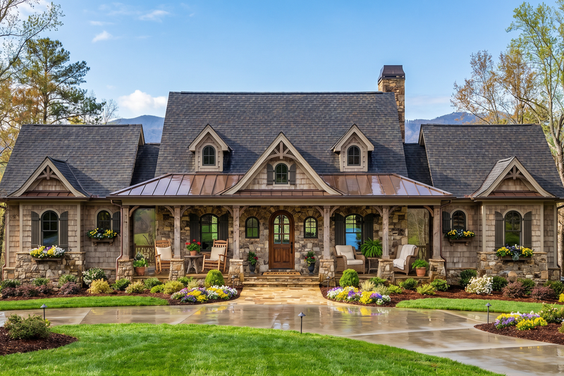 Architectural House Design - Exterior - Front Elevation 4 for Craftsman House Plan #54-708 - 4 bed, 4 bath