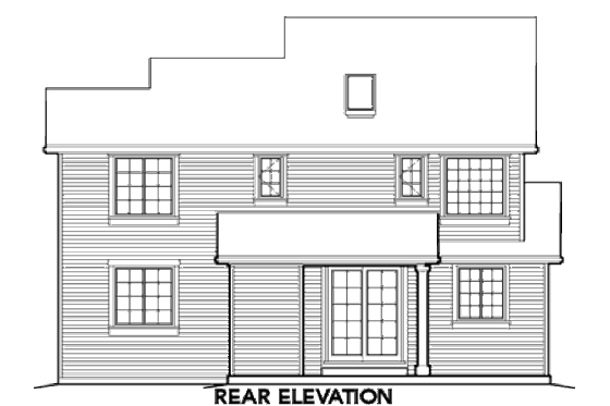 Exterior - Rear Elevation for European House Plan #48-400 - 3 bed, 3 bath