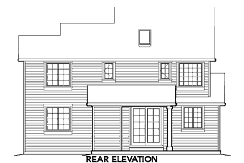 Home Plan - Exterior - Rear Elevation for European House Plan #48-400 - 3 bed, 3 bath