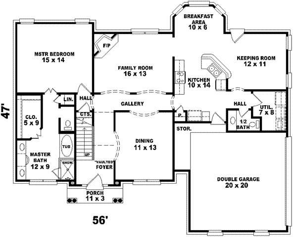 Traditional Floor Plan - Main Floor Plan #81-810