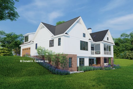 Exterior - Rear Elevation 2 for Farmhouse House Plan #929-1184 - 5 bed, 3.5 bath