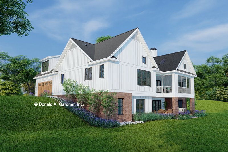 Architectural House Design - Exterior - Rear Elevation 2 for Farmhouse House Plan #929-1184 - 5 bed, 3.5 bath