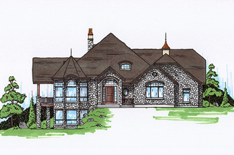 Traditional Style House Plan - 4 Beds 4.5 Baths 3449 Sq/Ft Plan #5-335