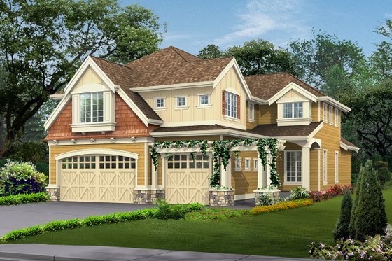 Exterior - Front Elevation 3 for Craftsman House Plan #132-126 - 4 bed, 2.5 bath
