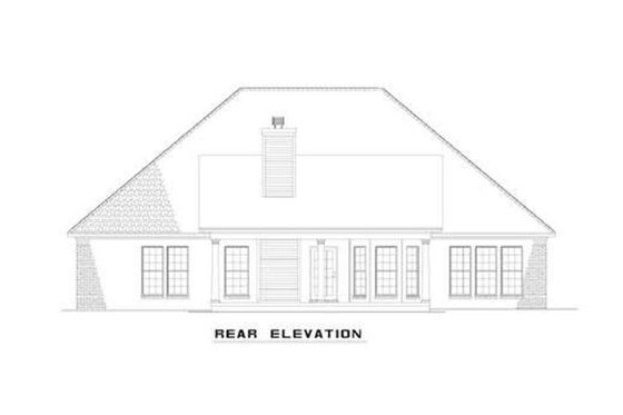 Exterior - Rear Elevation for Traditional House Plan #17-1093 - 4 bed, 2 bath