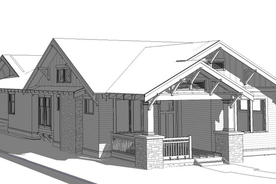 Exterior - Front Elevation 7 for Craftsman House Plan #895-99 - 3 bed, 2 bath