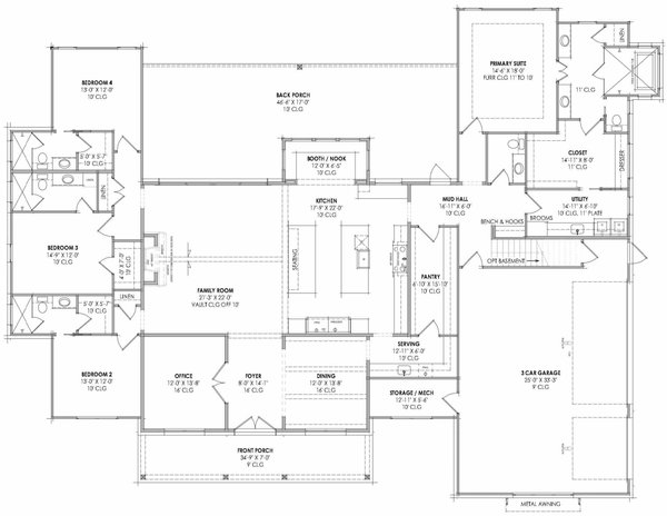 Dream House Plan - Farmhouse Floor Plan - Main Floor Plan #1096-165