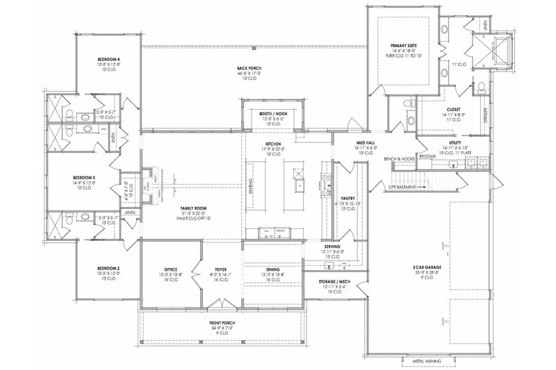 House Plan Design - Floor Plan - Main Floor for Farmhouse House Plan #1096-165 - 4 bed, 4.5 bath