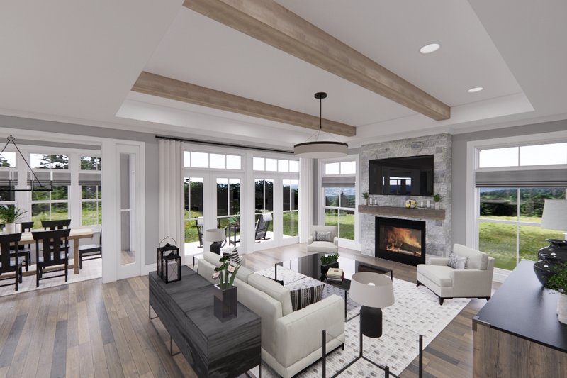 Dream House Plan - Interior - Family Room for Farmhouse House Plan #51-1564 - 4 bed, 3.5 bath