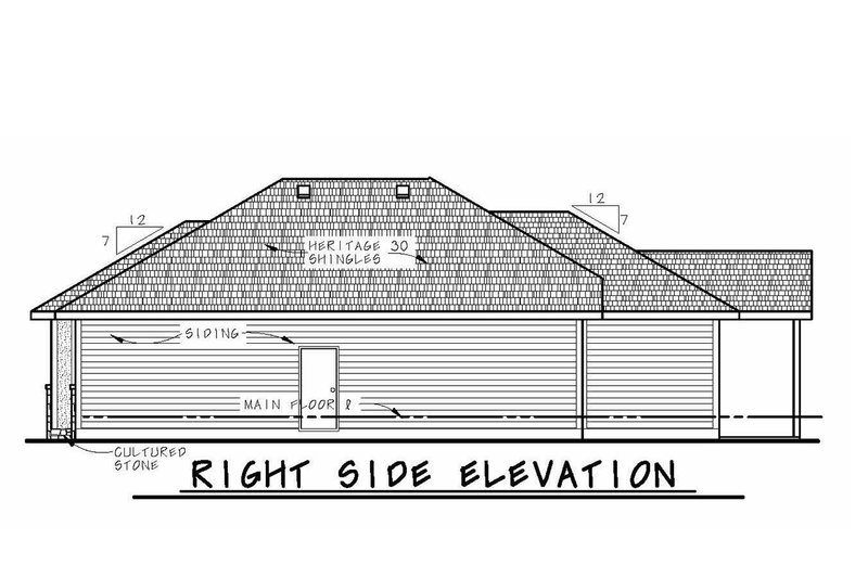 Home Plan - Exterior - Other Elevation 1 for Mediterranean House Plan #20-2174 - 3 bed, 2 bath