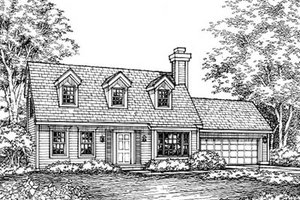 Colonial Exterior - Front Elevation Plan #50-141