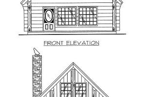 Exterior - Rear Elevation for Log House Plan #117-500 - 1 bed, 1 bath