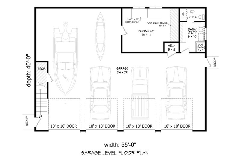 Home Plan - Floor Plan - Main Floor for Traditional House Plan #932-486, 0.5 bath