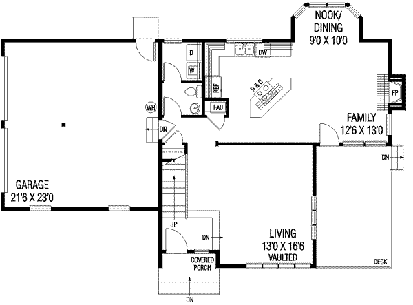 Bungalow Floor Plan - Main Floor Plan #60-309