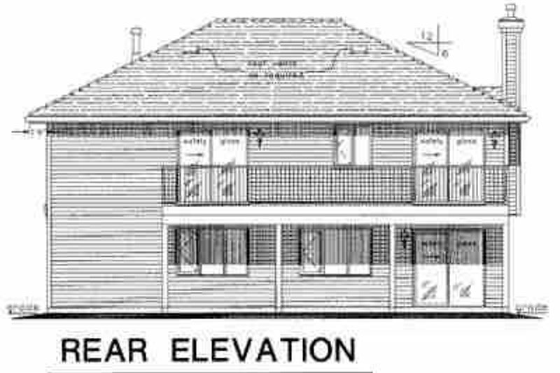 Home Plan - Exterior - Rear Elevation for Traditional House Plan #18-1015 - 3 bed, 2 bath