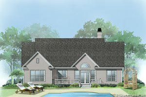 Exterior - Rear Elevation for Cottage House Plan #929-433 - 3 bed, 2 bath