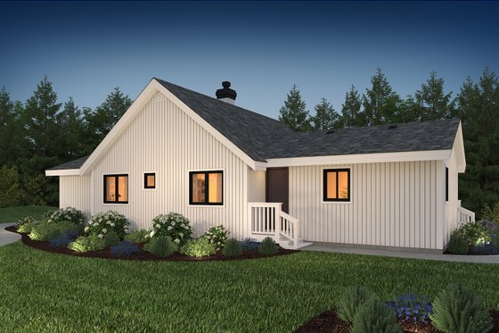 Exterior - Rear Elevation 1 for Cabin House Plan #47-880 - 3 bed, 2 bath