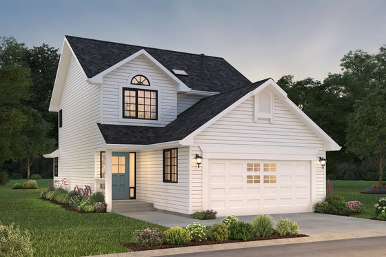 Exterior - Front Elevation 4 for Traditional House Plan #18-282 - 3 bed, 2.5 bath