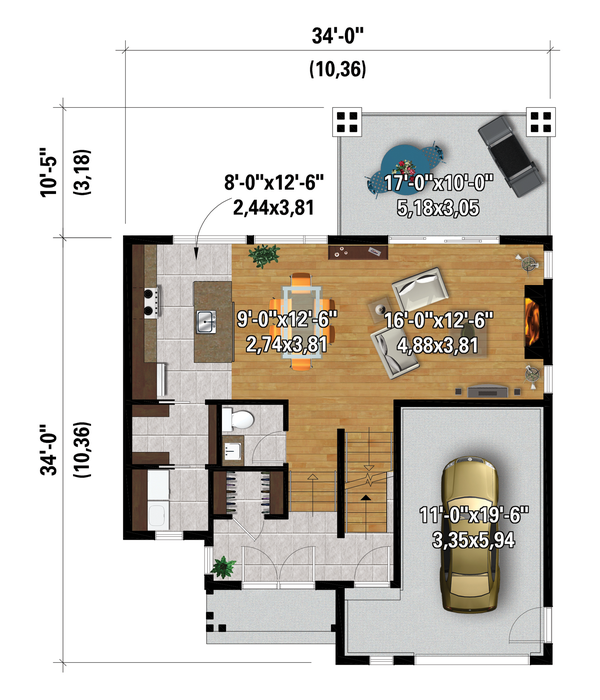 Dream House Plan - Cottage Floor Plan - Main Floor Plan #25-4929