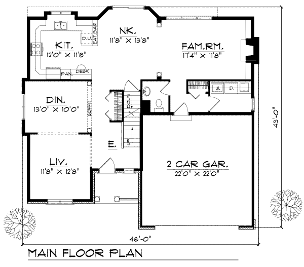 House Plan Design - Traditional Floor Plan - Main Floor Plan #70-361