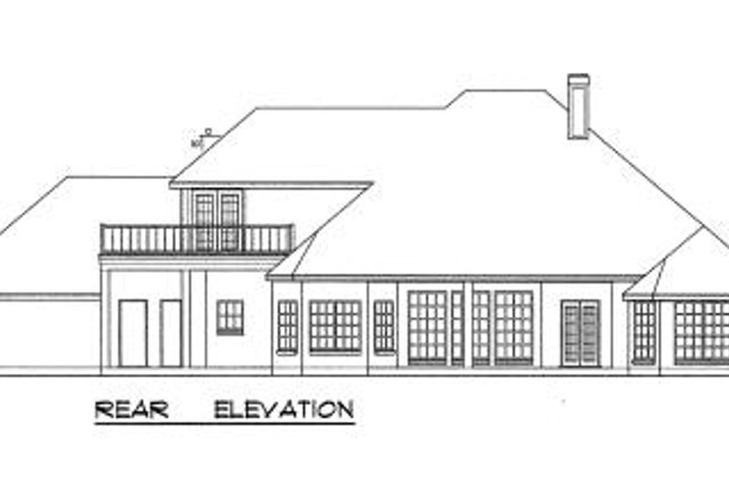 House Blueprint - Exterior - Rear Elevation for European House Plan #40-368 - 3 bed, 2.5 bath