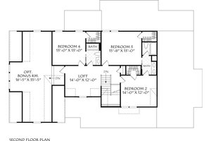 Floor Plan - Upper Floor for Farmhouse House Plan #927-1027 - 4 bed, 3.5 bath