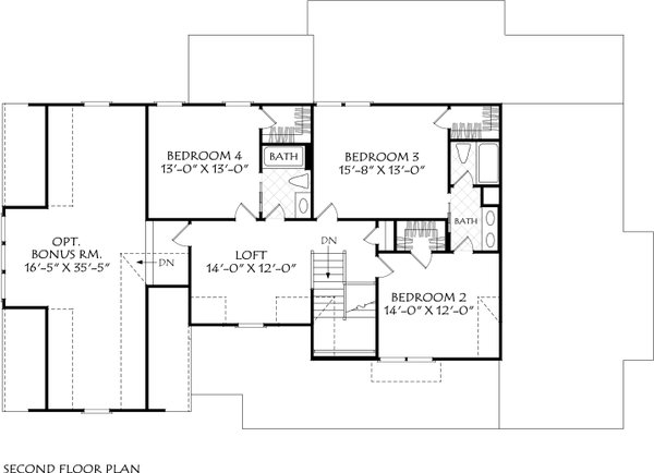 Farmhouse Floor Plan - Upper Floor Plan #927-1027