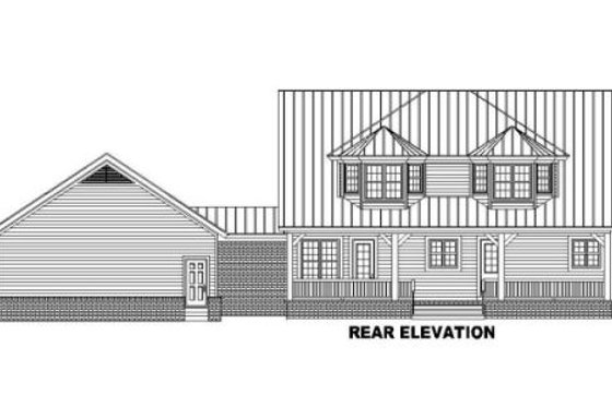 Exterior - Rear Elevation for Country House Plan #81-13710 - 3 bed, 3.5 bath