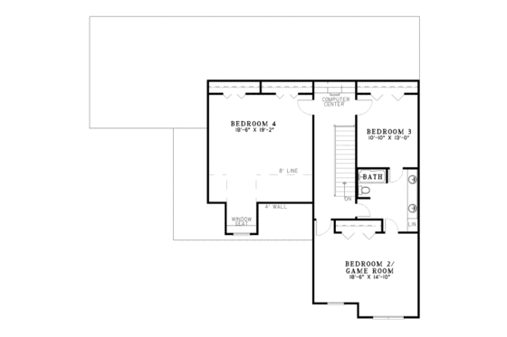 Floor Plan - Upper Floor for Country House Plan #17-413 - 4 bed, 2.5 bath
