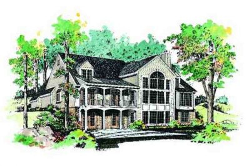 Home Plan - Exterior - Rear Elevation for Traditional House Plan #72-214 - 3 bed, 3.5 bath