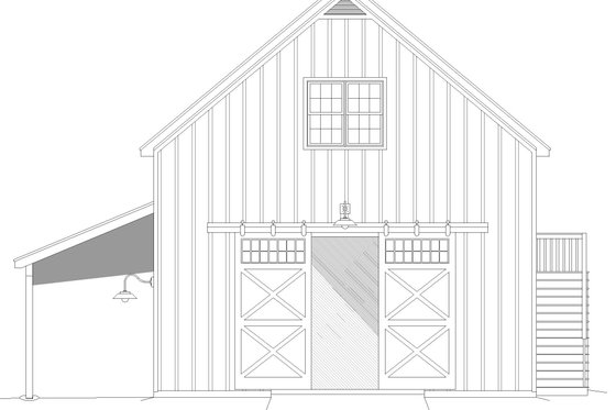 Exterior - Front Elevation 3 for Southern House Plan #932-927, 1.5 bath