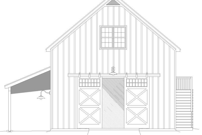 Dream House Plan - Exterior - Front Elevation 3 for Southern House Plan #932-927, 1.5 bath