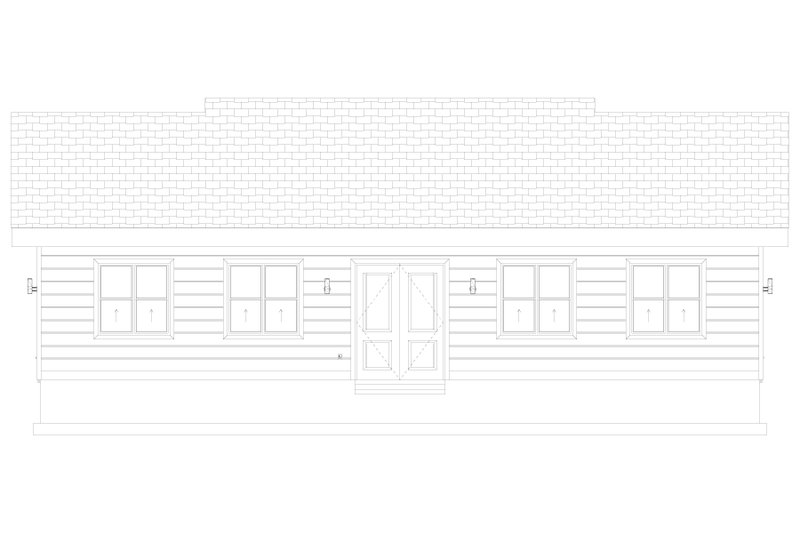 Home Plan - Exterior - Rear Elevation 1 for Modern House Plan #1060-501, 0 bath