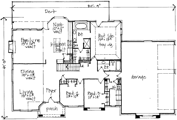 Traditional Floor Plan - Main Floor Plan #308-128