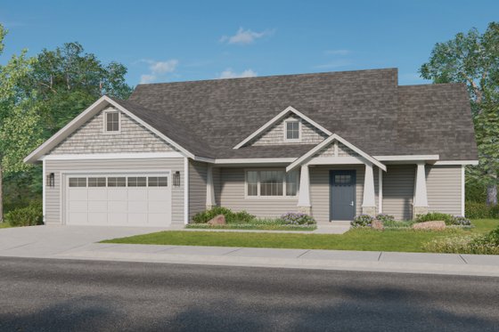 Exterior - Front Elevation 3 for Craftsman House Plan #124-1280 - 3 bed, 2.5 bath