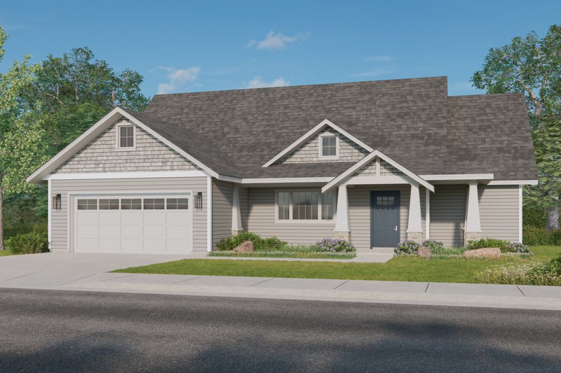 Architectural House Design - Exterior - Front Elevation 3 for Craftsman House Plan #124-1280 - 3 bed, 2.5 bath
