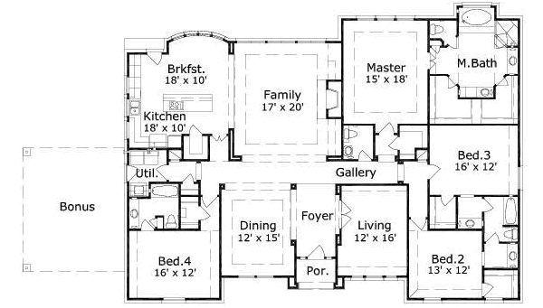 Traditional Floor Plan - Main Floor Plan #411-155